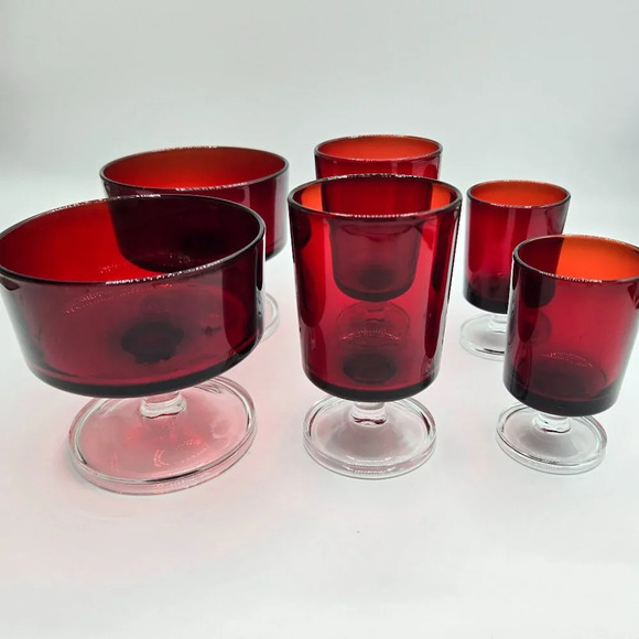 Luminarc Cavalier Ruby Red Glasses in 3 different  sizes - Picture 5 of 8